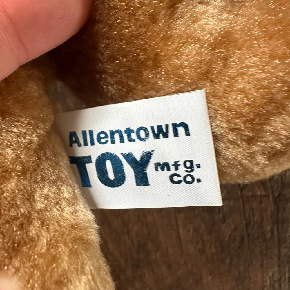 Baby Allentown Toy Mfg. Co. Stuffed Animal Brown White Fire Chief Bear One Size